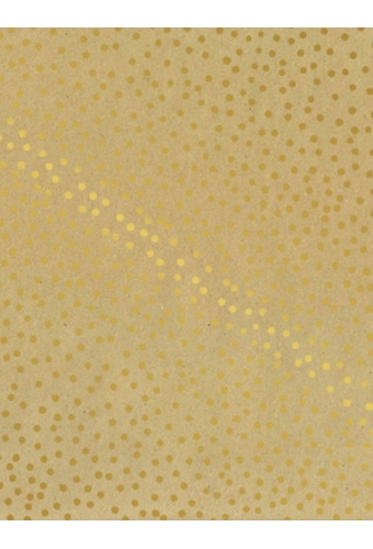 Kraftpapier Bruin recycled kraft confetti dots gold 70cm x 200meter