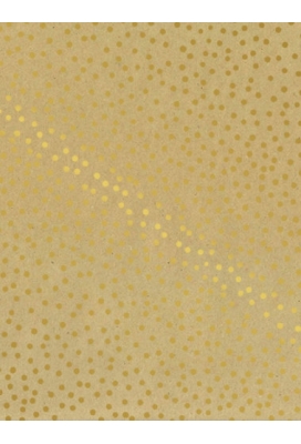Kraftpapier Bruin recycled kraft confetti dots gold 70cm x 200meter