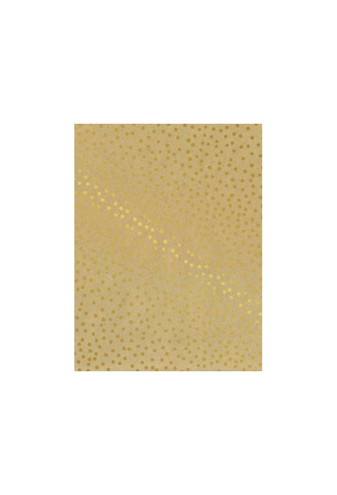 Kraftpapier Bruin recycled kraft confetti dots gold 70cm x 200meter