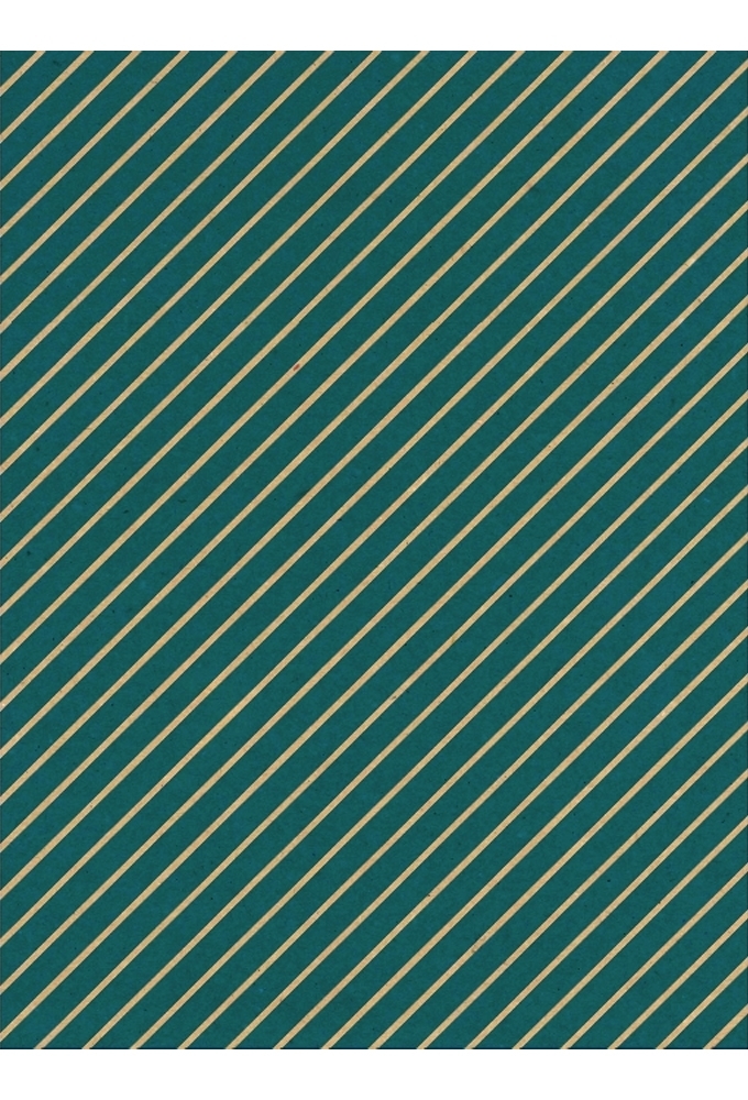 Kadopapier Bruin Kraft Classic Stripe Petrol 70cm x 200meter