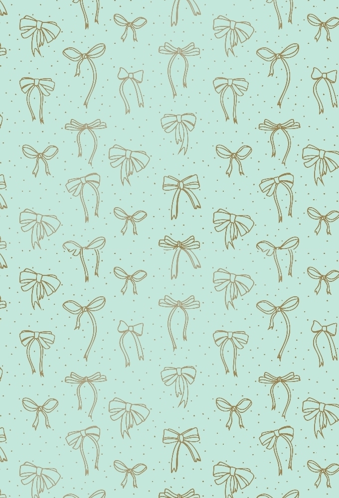 Kadopapier Happy Bows Mint & Gold 70cm x 200meter