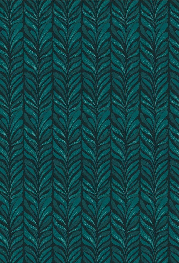 Kadopapier Leaf Lines Blue 70cm x 200meter