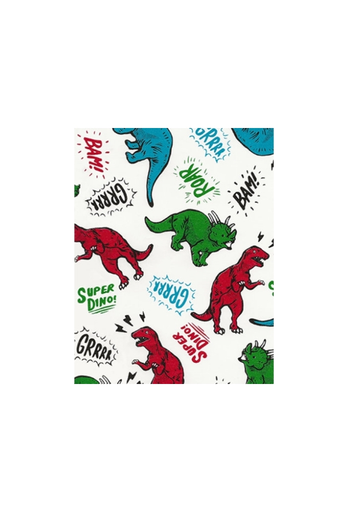 Cadeaupapier Coated super dino green & red & blue 70cm x 200meter
