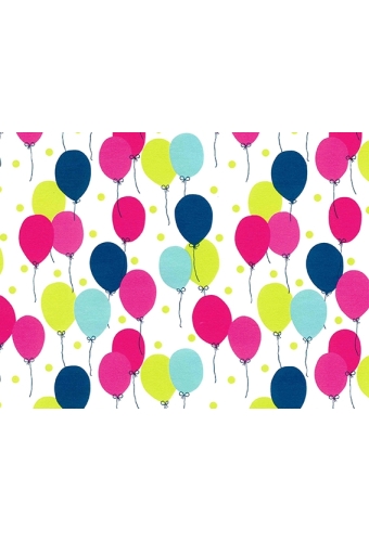 Cadeaupapier Coated petit ballon fuchsia & lime blauw 70cm x 200meter
