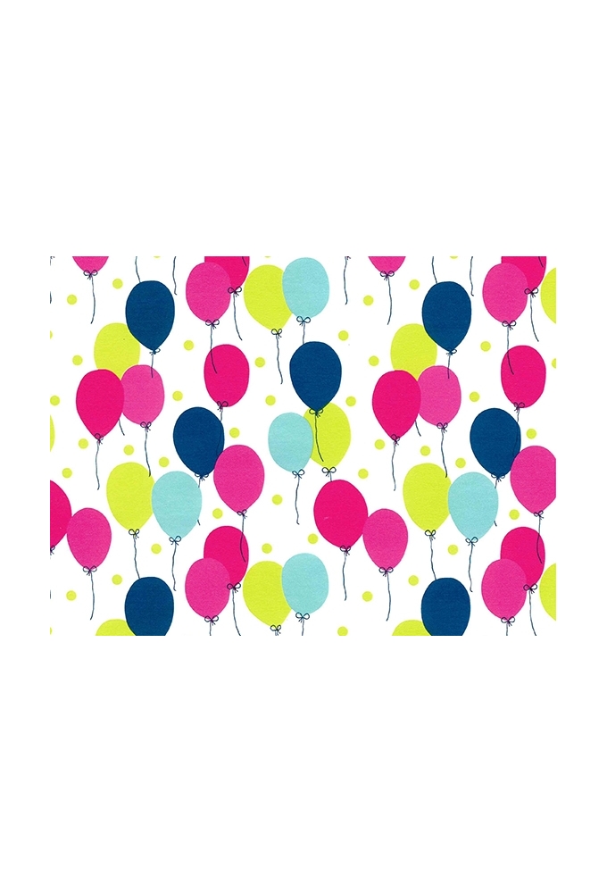 Cadeaupapier Coated petit ballon fuchsia & lime blauw 70cm x 200meter