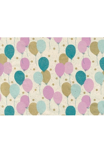 Cadeaupapier Gras petit ballon petrol & fuchsia & goud 70cm x 200meter