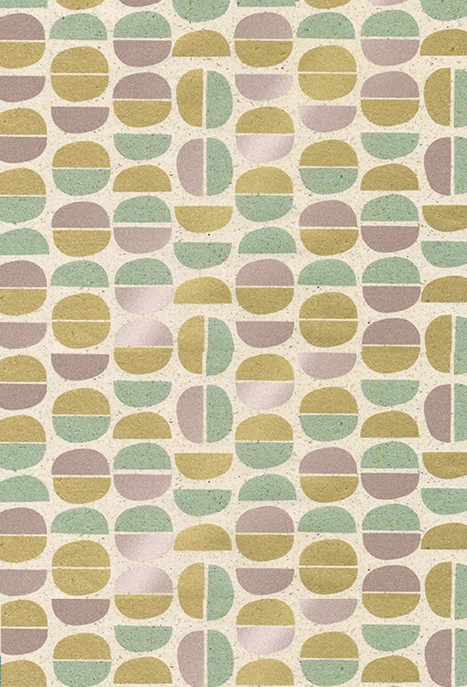Cadeaupapier Gras ova poudre & goud & mint 70cm x 200meter