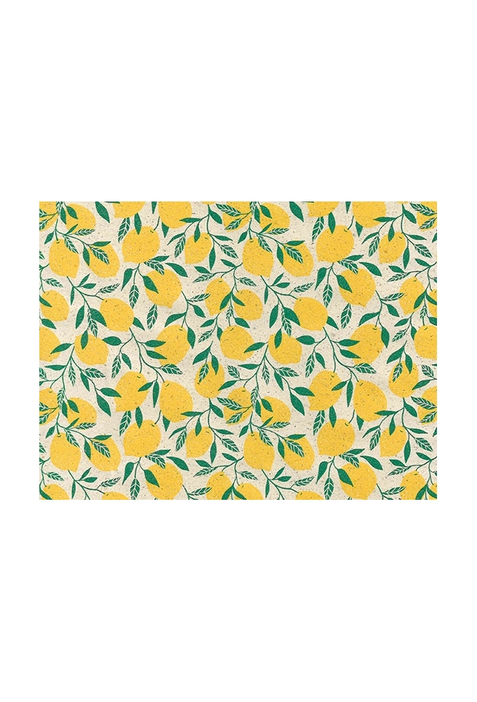 Cadeaupapier Gras little lemon yellow & groen 70cm x 200meter