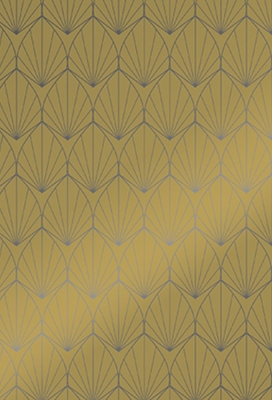 Cadeaupapier Metallic Art Deco Goudwaaier 70cm x 200meter