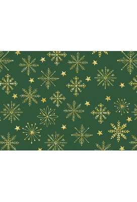 Kerstpapier Holographic christmas winter crystal groen 70cm x 200meter