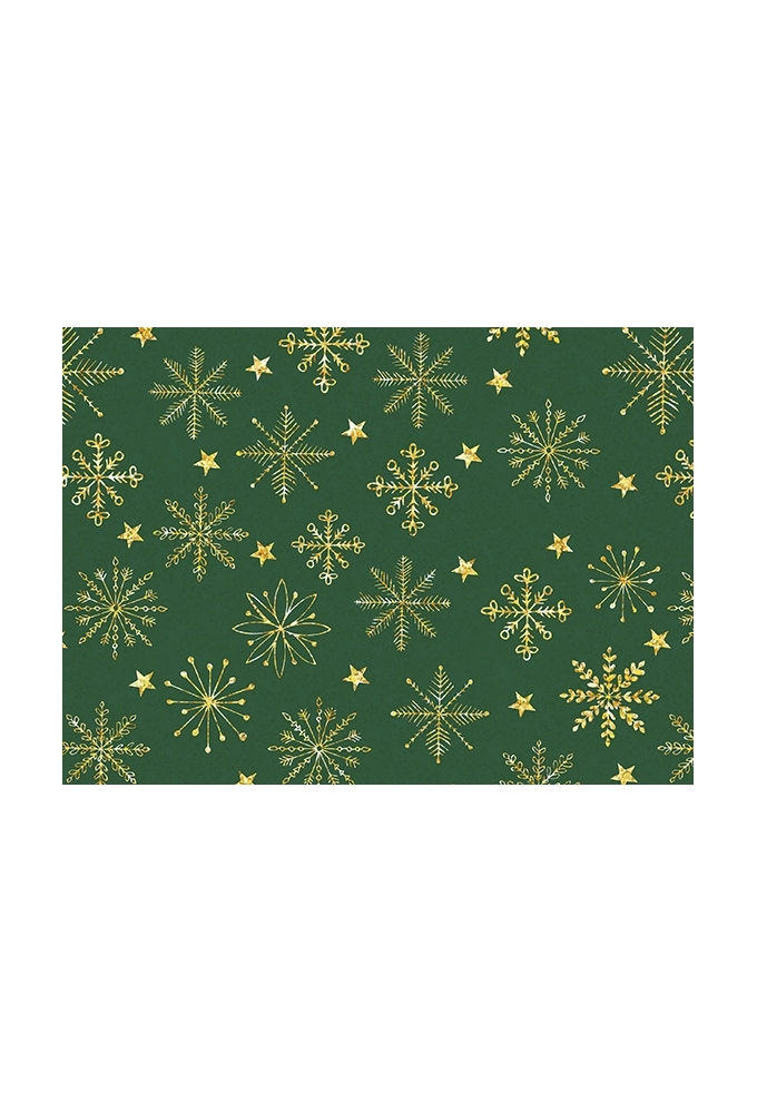 Kerstpapier Holographic christmas winter crystal groen 70cm x 200meter