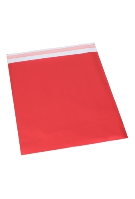 Kadozakjes Folie Mita Mat Rood & Plakstrip 10x13.5+3cm 100stuks