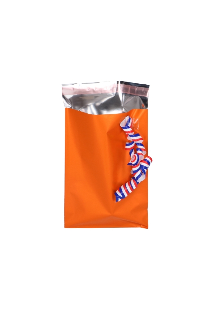 Kadozakjes Folie Mita Mat Oranje & Plakstrip 10x13.5+3cm 100stuks