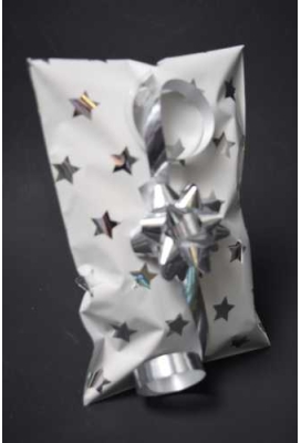 Kerstzakjes Folie Mita Zilver & Ster Plakstrip 10x13.5+3cm 100stuks