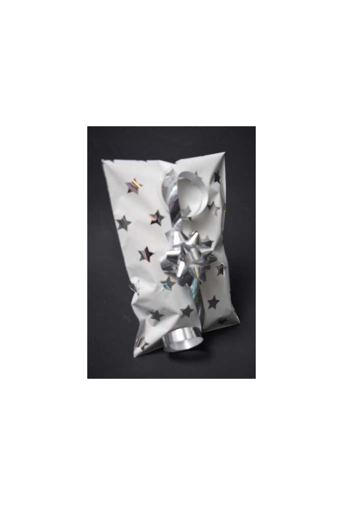 Kerstzakjes Folie Mita Zilver & Ster Plakstrip 10x13.5+3cm 100stuks