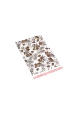 Kerstzakjes Folie Mita Dennenappeltjes & Plakstrip 10x13.5+3cm 100stuk