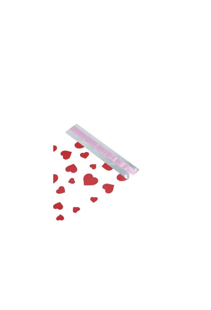 Kadozakjes Folie Mita Mat Hartjes & Plakstrip 12x18.5+3cm 100stuks