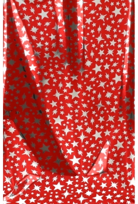 Kerstzakjes Folie Mita Rood & Little stars Plakstrip 12x18.5+3cm 100st