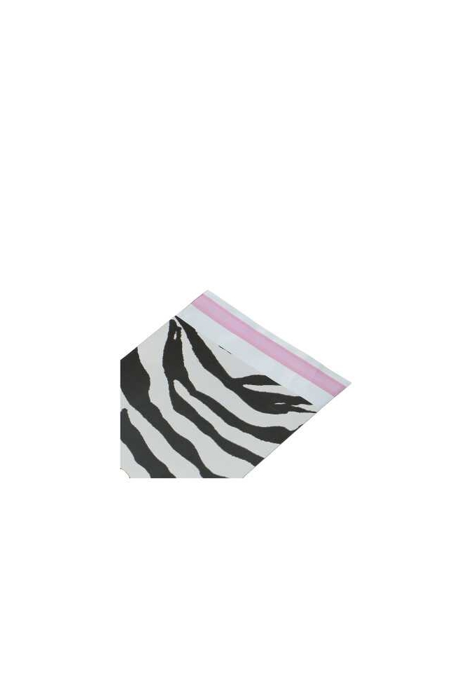 Kadozakjes Folie Mita Zebra Zwart & Plakstrip 15x23.5+3cm 100stuks