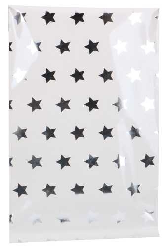 Kerstzakjes Folie Mita Zilver & Ster Plakstrip 15x23.5+3cm 100stuks