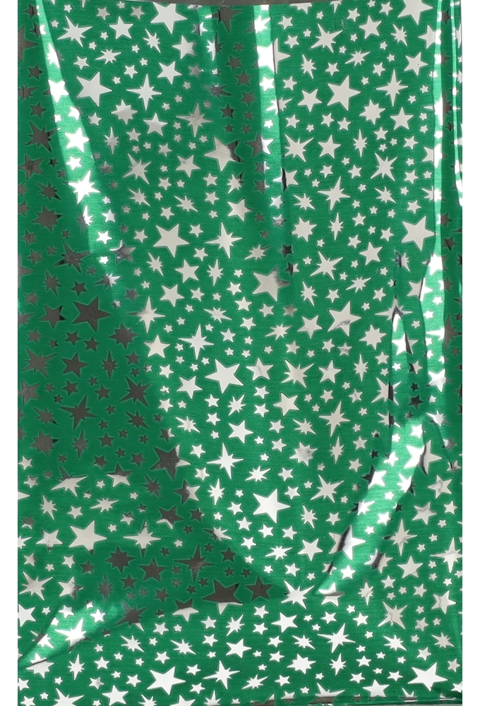 Kerstzakjes Folie Mita Groen & Little stars Plakstrip 12x18.5+3cm 100stuks