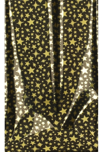 Kerstzakjes Folie Mita Zwart & Little stars Plakstrip 15x23.5+3cm 100stuks