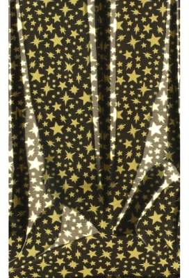 Kerstzakjes Folie Mita Zwart & Little stars Plakstrip 15x23.5+3cm 100stuks