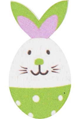Houten Deco Knijper Paas Haasjes Groen 2.2 x 3.7cm 36stuks