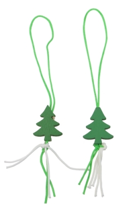 Gelukspoppetjes Kerstboompje Groen Aan Koordje 2cm 100stuks