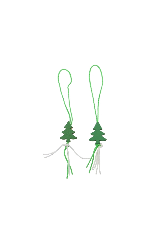 Gelukspoppetjes Kerstboompje Groen Aan Koordje 2cm 100stuks