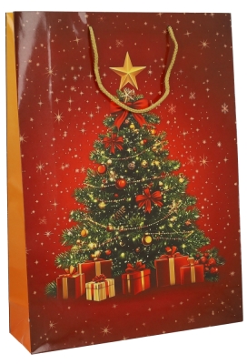 Kersttasjes Jumbo Red Celebration 33x10x45.5cm 12stuks