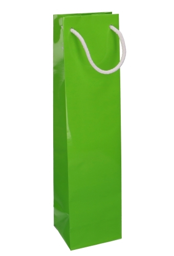 Luxe Wijntasjes Parijs Glans Groen Met Koord 10x9x40cm 10stuks