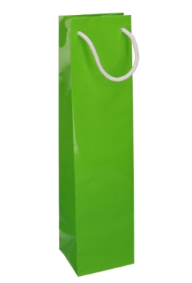 Luxe Wijntasjes Parijs Glans Groen Met Koord 10x9x40cm 10stuks