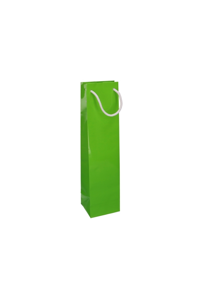 Luxe Wijntasjes Parijs Glans Groen Met Koord 10x9x40cm 10stuks