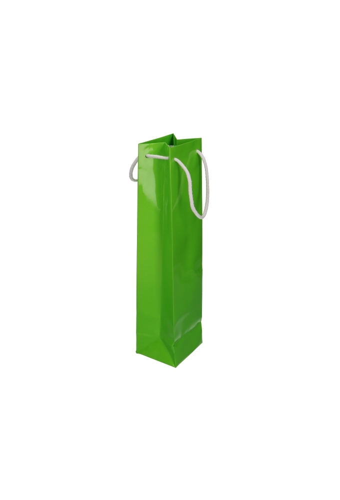 Luxe Wijntasjes Parijs Glans Groen Met Koord 10x9x40cm 10stuks