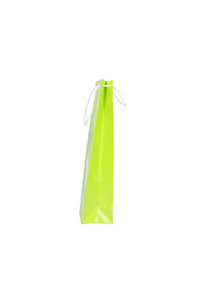Luxe Wijntasjes Parijs Glans Lime Groen & Koord 10x9x40cm10st OP IS OP