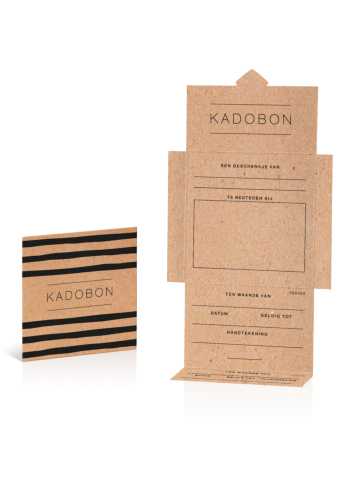 Cadeaubon & Kadoverpakking Naturel Stripe 12.5x12.5cm 10stuks