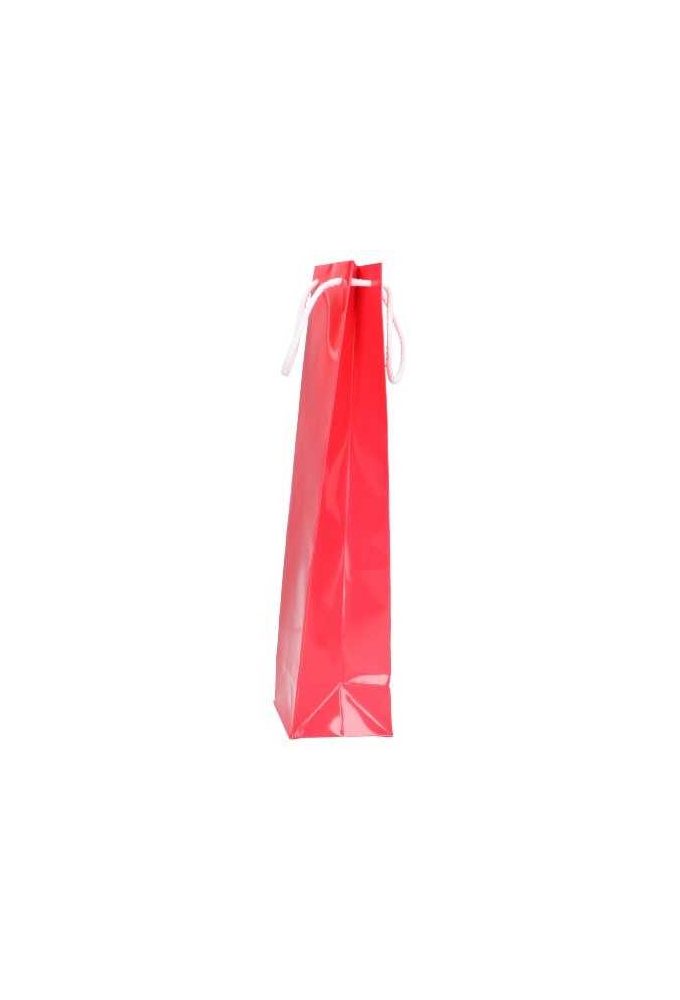 Luxe Wijntasjes Parijs Glans Rood Met Koord 10x9x40cm 10stuks