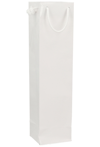 Luxe Wijntasjes Parijs Glans Wit Met Koord 10x9x40cm 10stuks