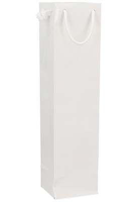 Luxe Wijntasjes Parijs Glans Wit Met Koord 10x9x40cm 10stuks