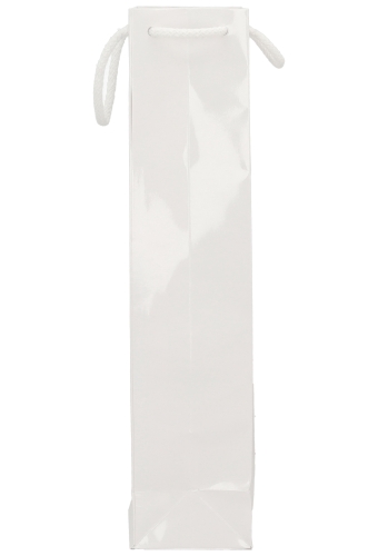 Luxe Wijntasjes Parijs Glans Wit Met Koord 10x9x40cm 10stuks