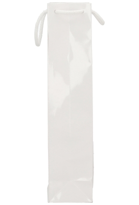 Luxe Wijntasjes Parijs Glans Wit Met Koord 10x9x40cm 10stuks