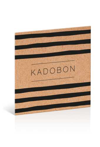 Cadeaubon & Kadoverpakking Naturel Stripe 12.5x12.5cm 10stuks