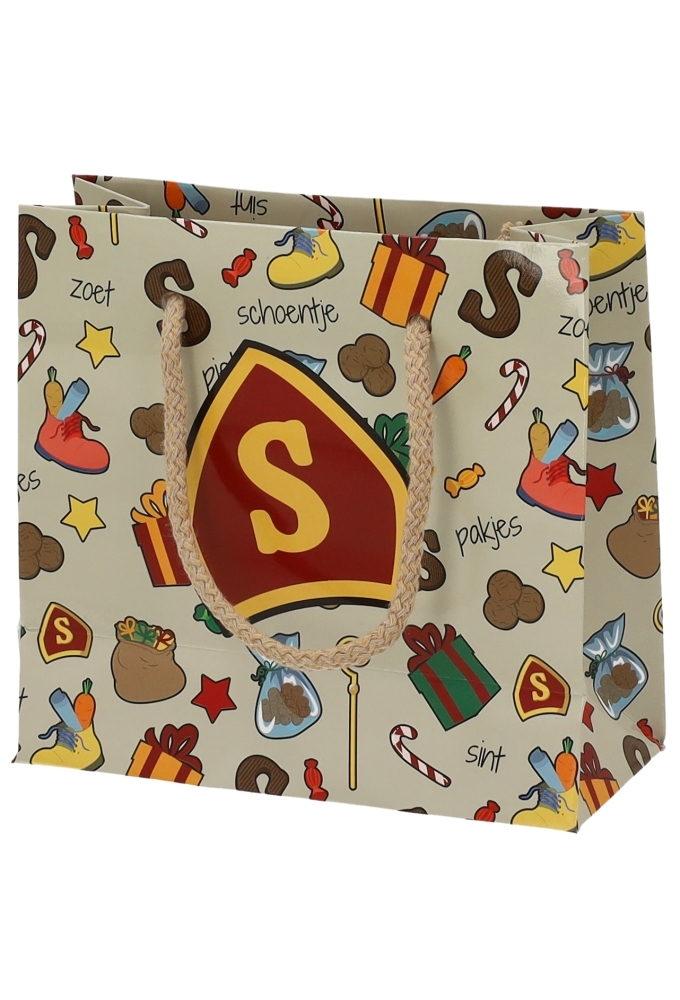Luxe Sinttasjes Letter S Sint 16x7x15cm Glossy 170gr 10stuks
