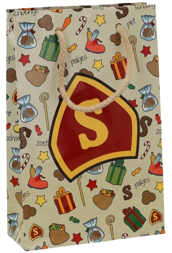 Luxe Sinttasjes Letter S Sint 16x7x25cm Glossy 170gr 10stuks