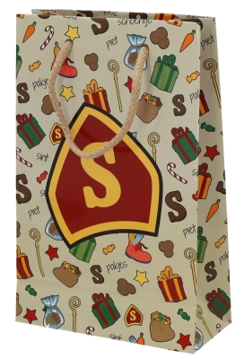 Luxe Sinttasjes Letter S Sint 16x7x25cm Glossy 170gr 10stuks