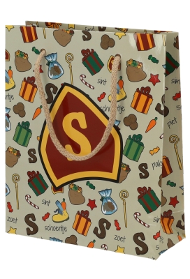 Luxe Sinttasjes Letter S Sint 19x7x23cm Glossy 170gr 10stuks