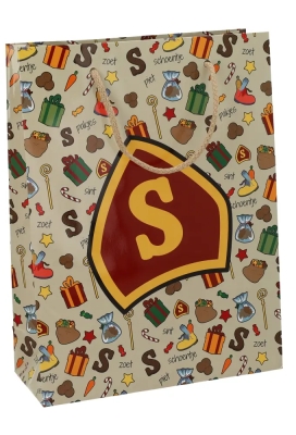 Luxe Sinttasjes Letter S Sint 24x10x32cm Glossy 10stuks