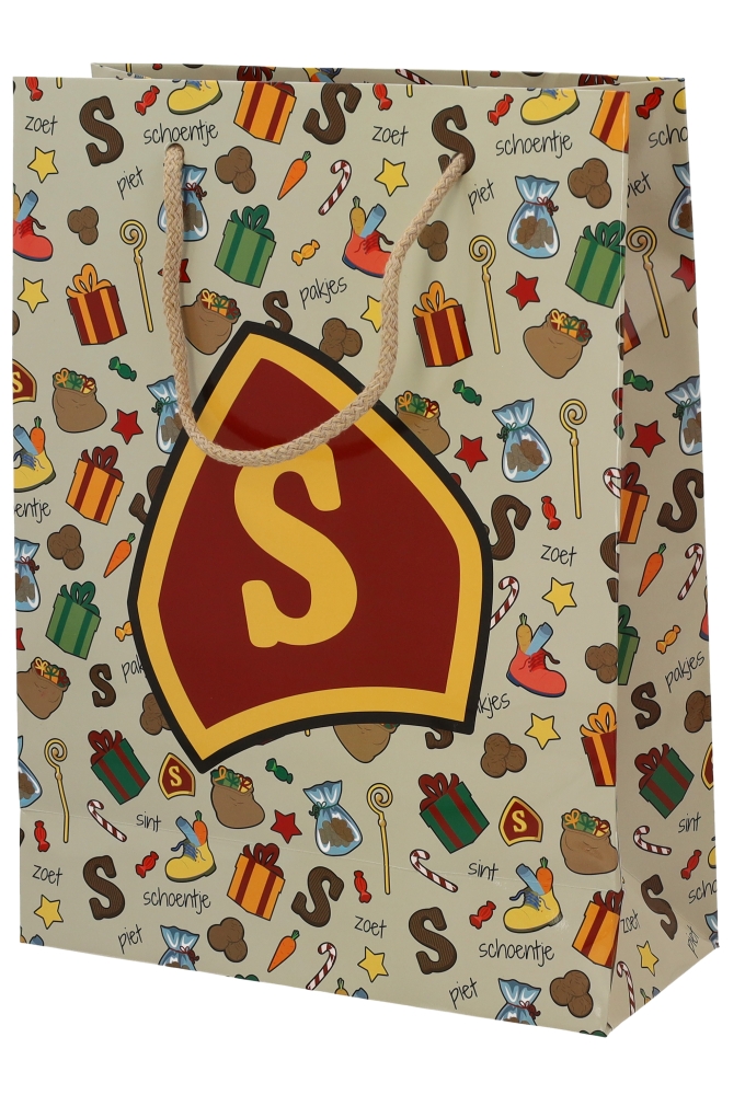 Luxe Sinttasjes Letter S Sint 24x10x32cm Glossy 10stuks