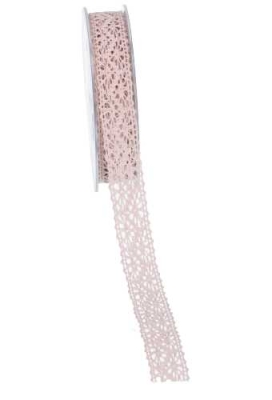 Luxe Kadolint Trendy Gehaakt Kant Oud Pink 22mm x 10 meter OP IS OP